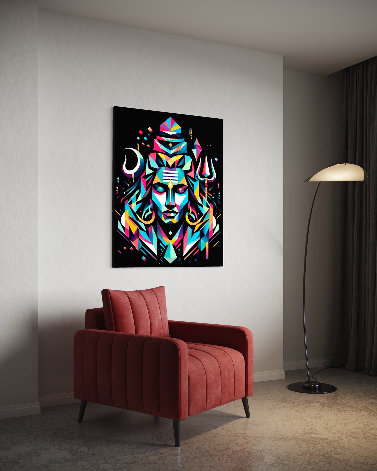 Shiva A3 Art Print : Geometric Aura