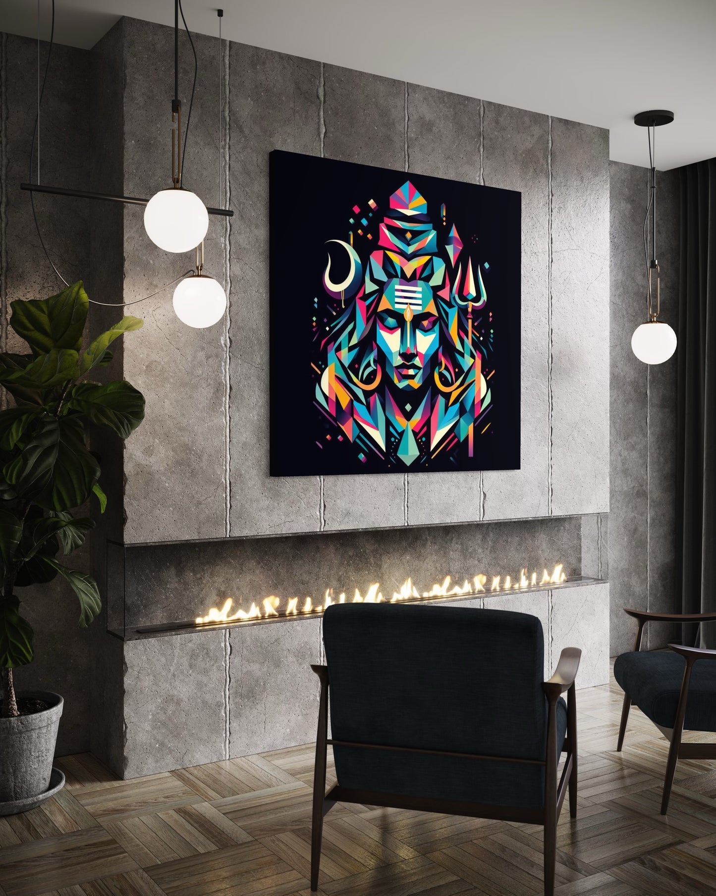 Shiva A3 Art Print : Geometric Aura