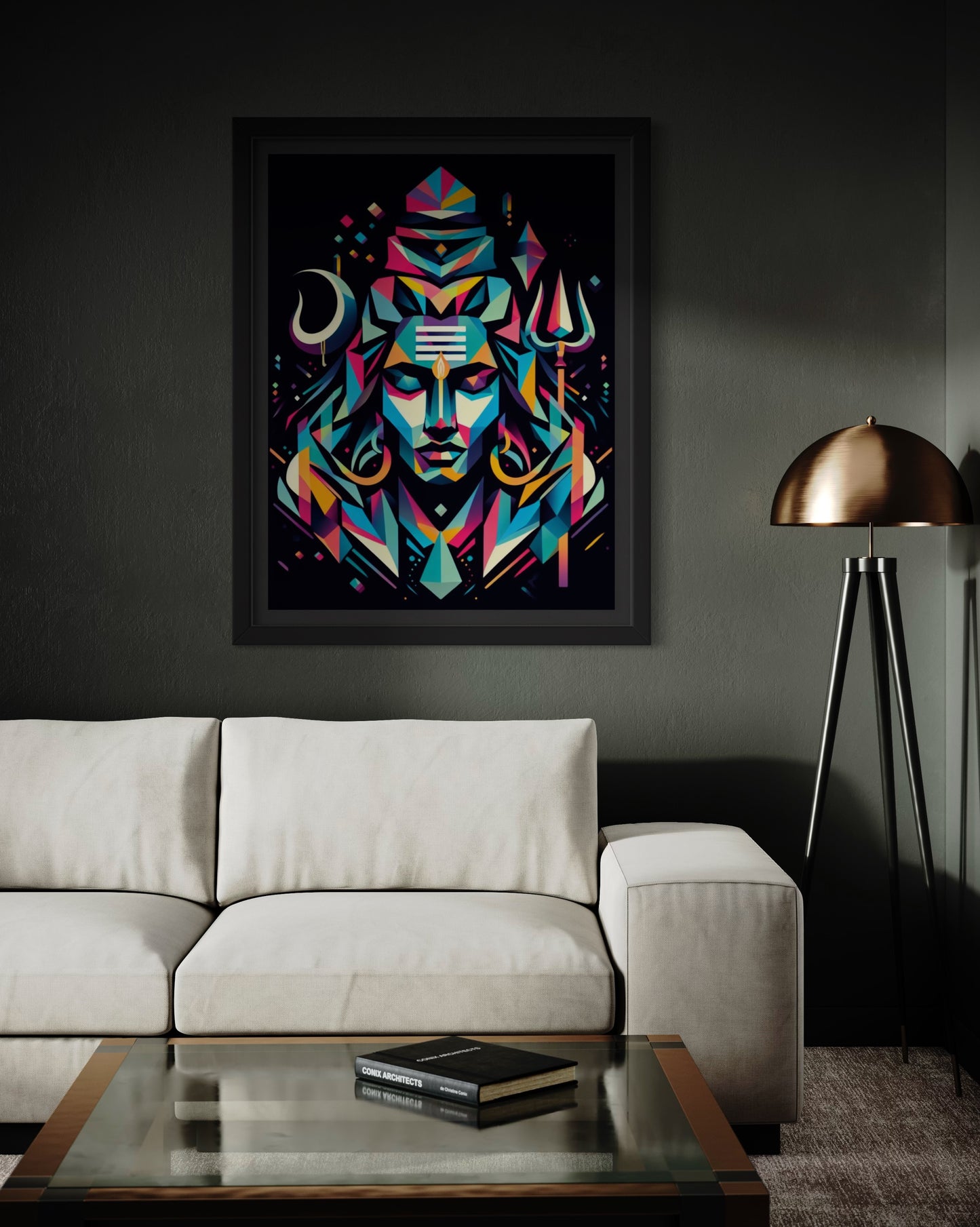 Shiva A3 Art Print : Geometric Aura
