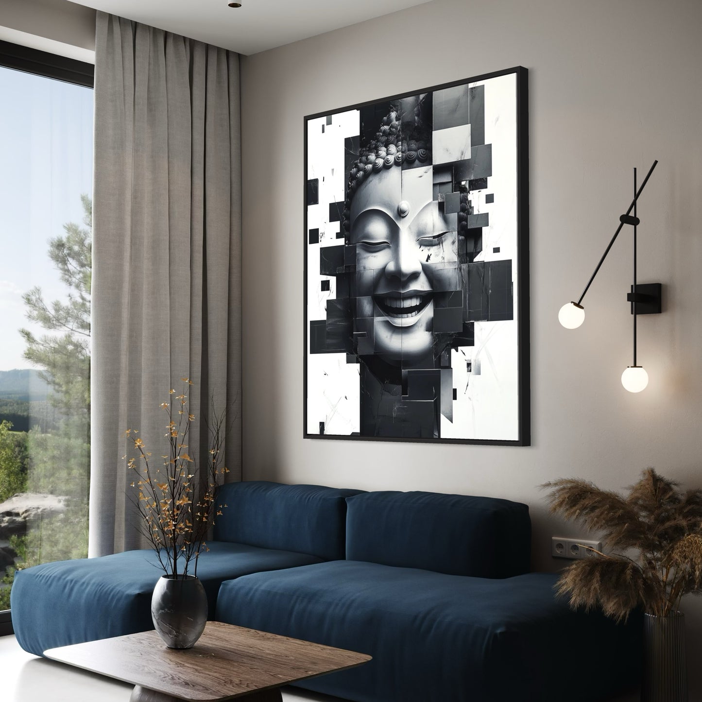 Fragmented Buddha Canvas Print 80x60cm