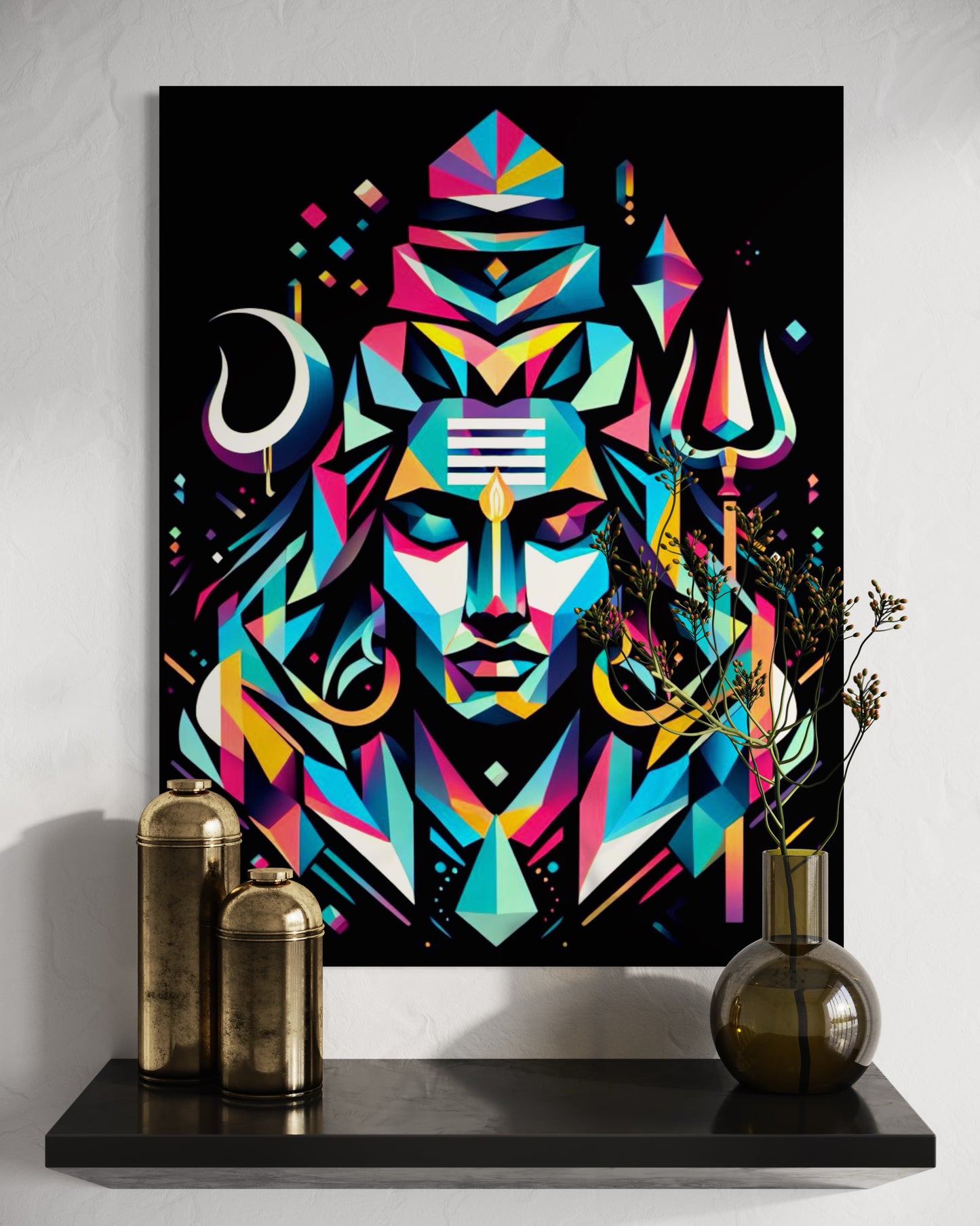 Shiva A3 Art Print : Geometric Aura