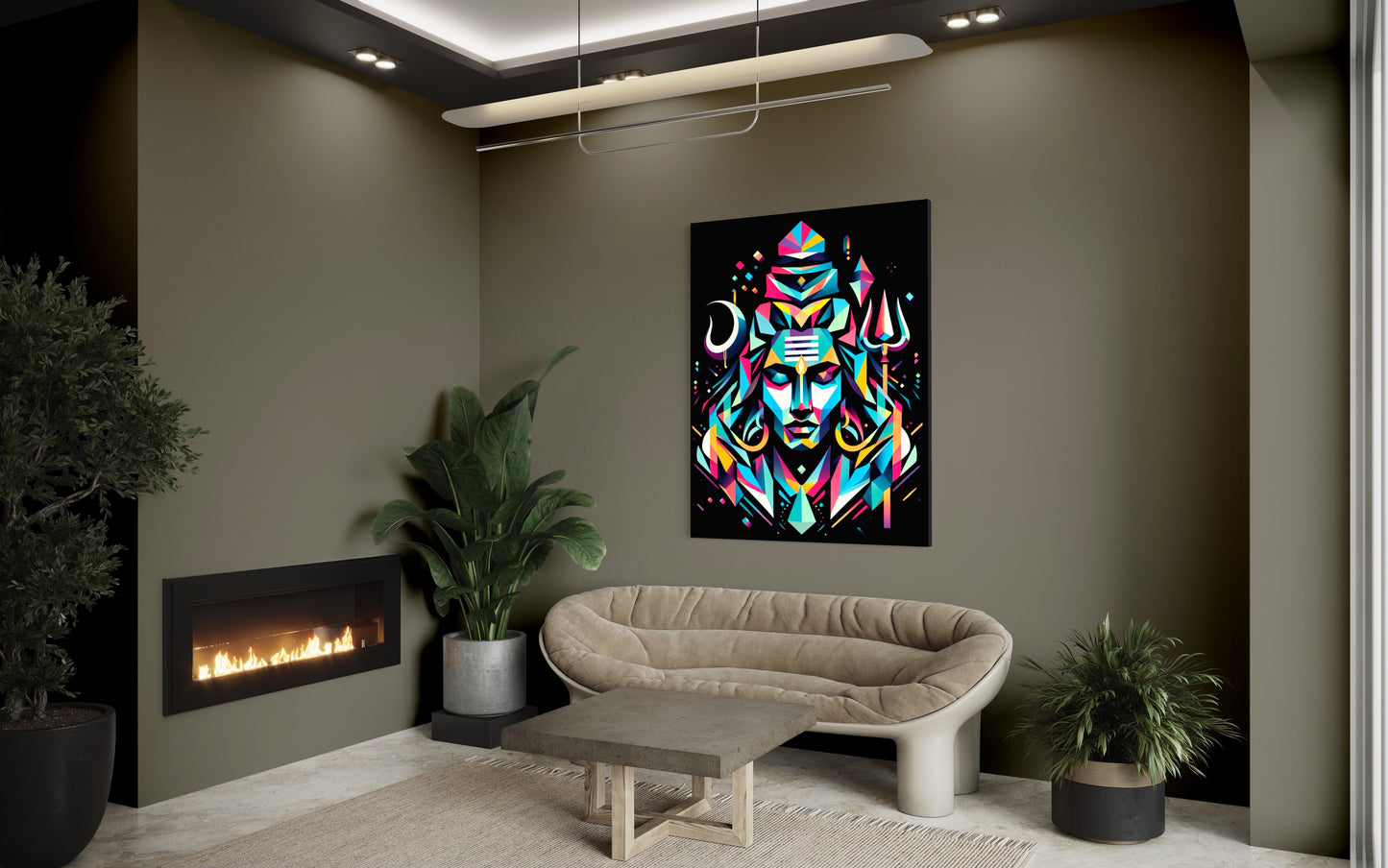 Shiva A3 Art Print : Geometric Aura