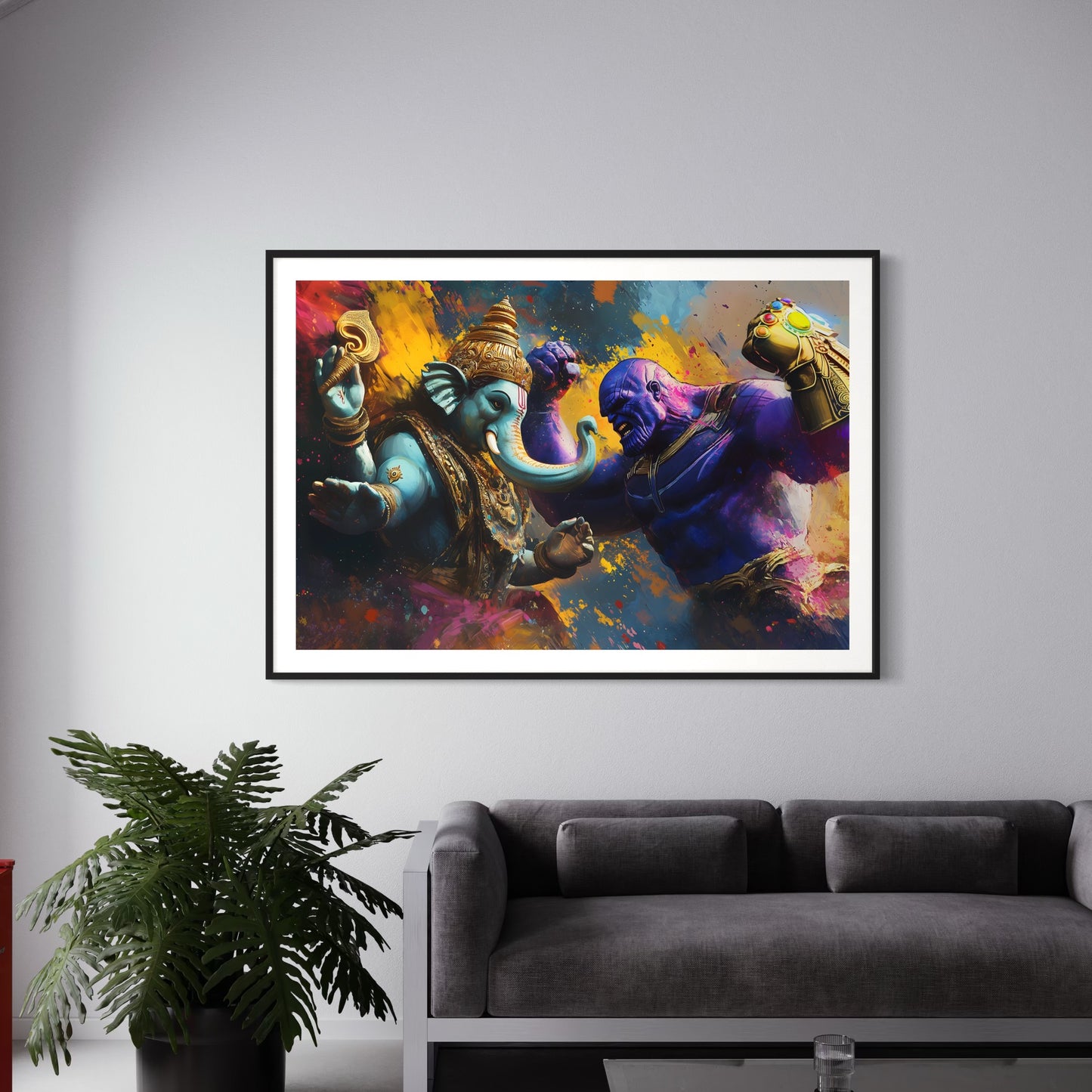 Ganesh vs Thanos A3 Poster Print