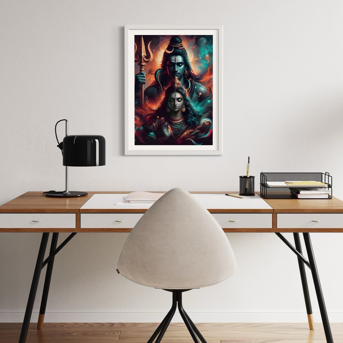 Shiv Shakti Art Print A3 : Cosmic Harmony