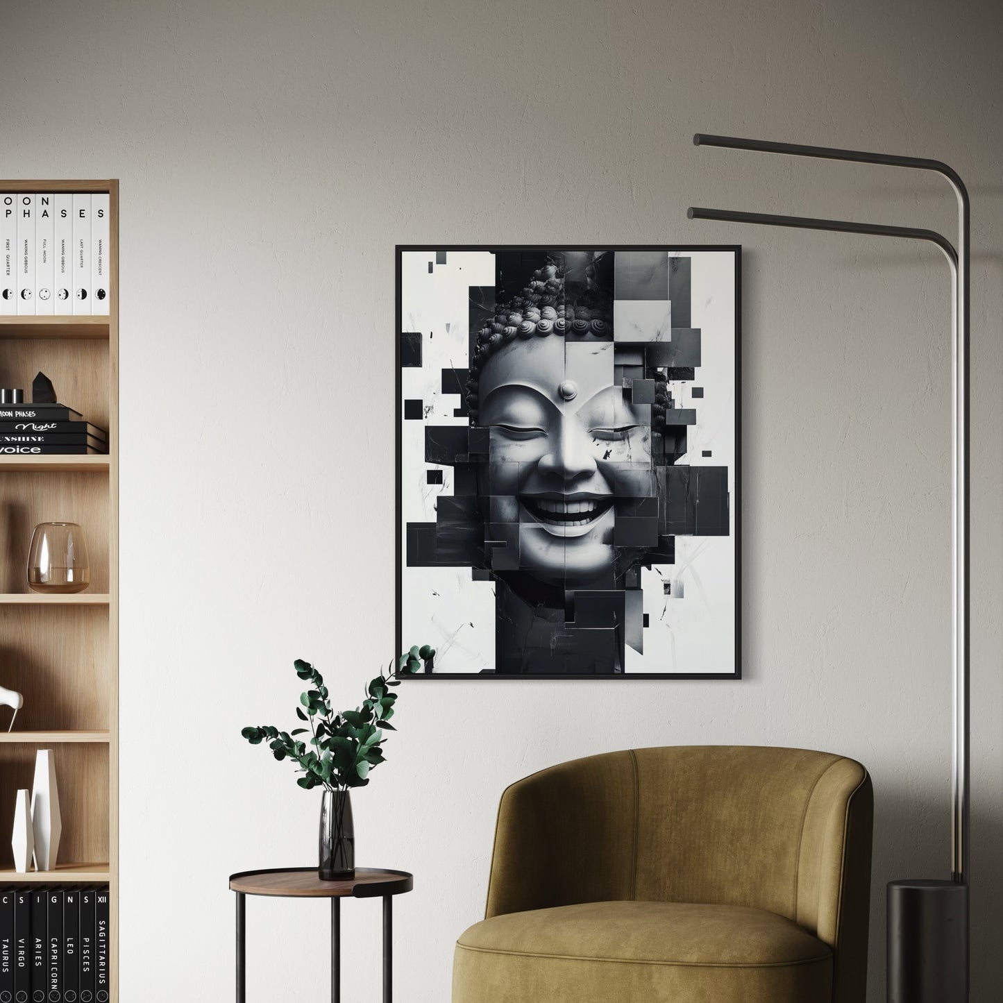 Fragmented Buddha Canvas Print 80x60cm