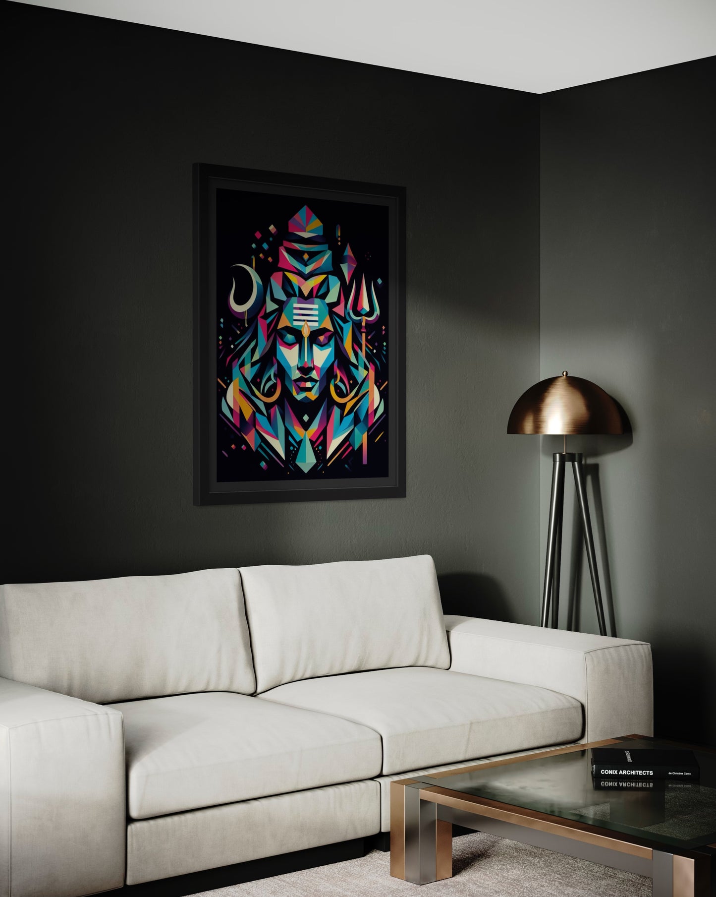 Shiva A3 Art Print : Geometric Aura