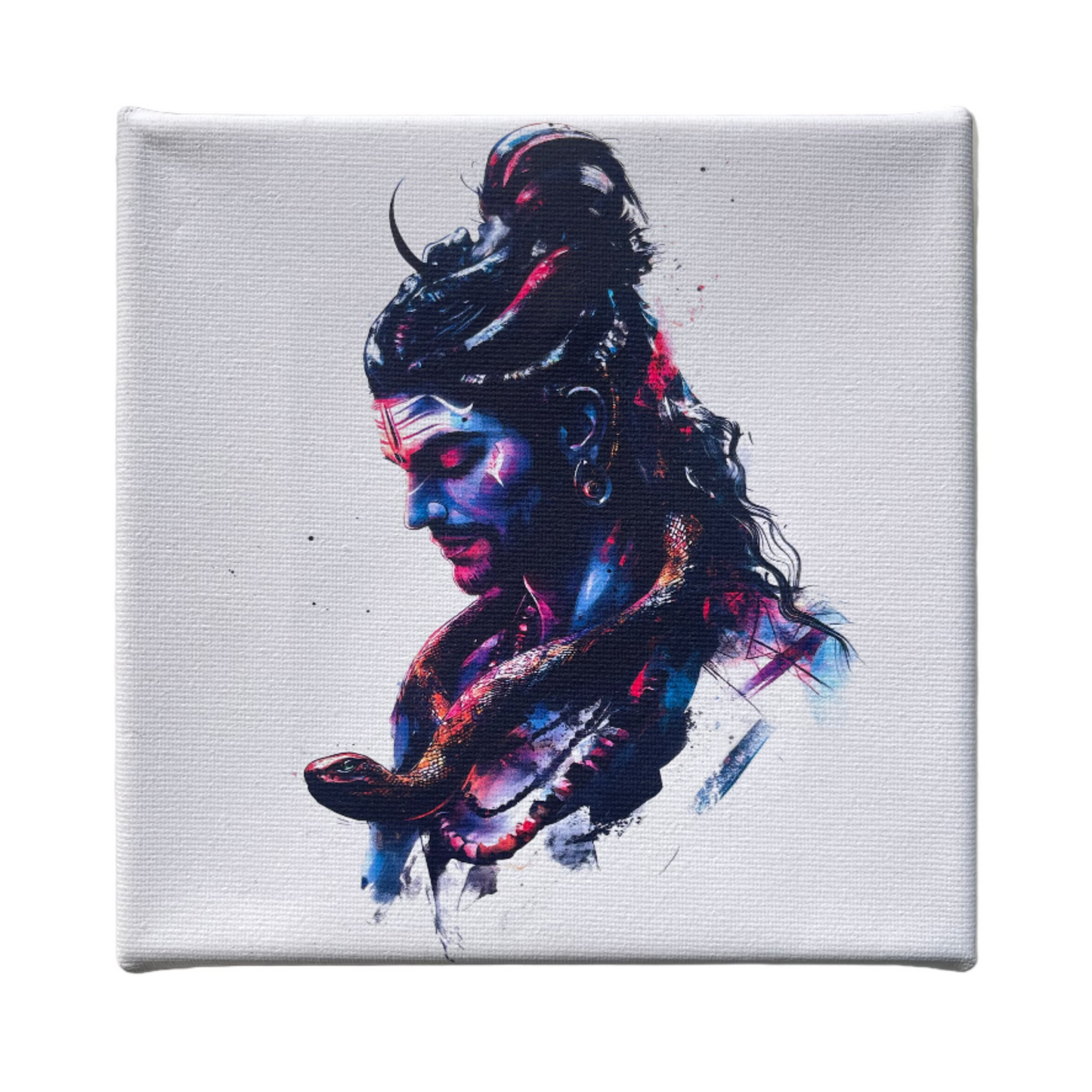 Canvas print of an abstract artistic depiction of lord shiva on a white background