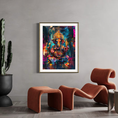 Ganesh Wall Art : Luminescent Grace