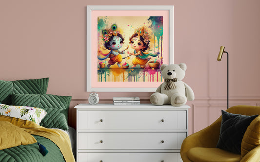 Mini Radha Krishna - Kids Kanvas