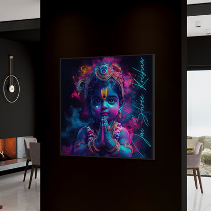 Neon Glow Jai Shree Krishna