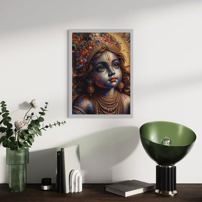 Baby Krishna Art Print A3