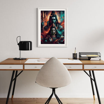 Shiv Shakti Art Print A3 : Cosmic Harmony