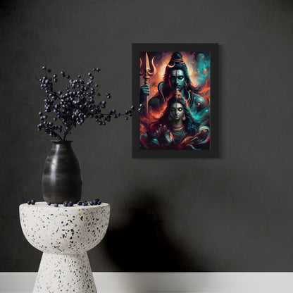 Shiv Shakti Art Print A3 : Cosmic Harmony